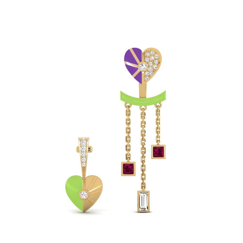 Granate Rhodolite Pendiente de mujer Aiyanand Set