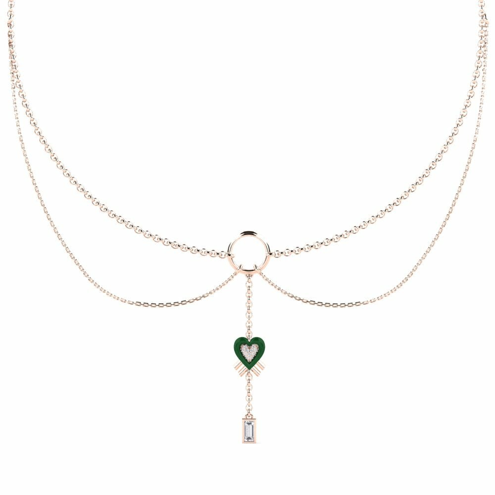Vàng Hồng 18K Kim Cương Nhân Tạo Dây chuyền choker nữ Exagerer