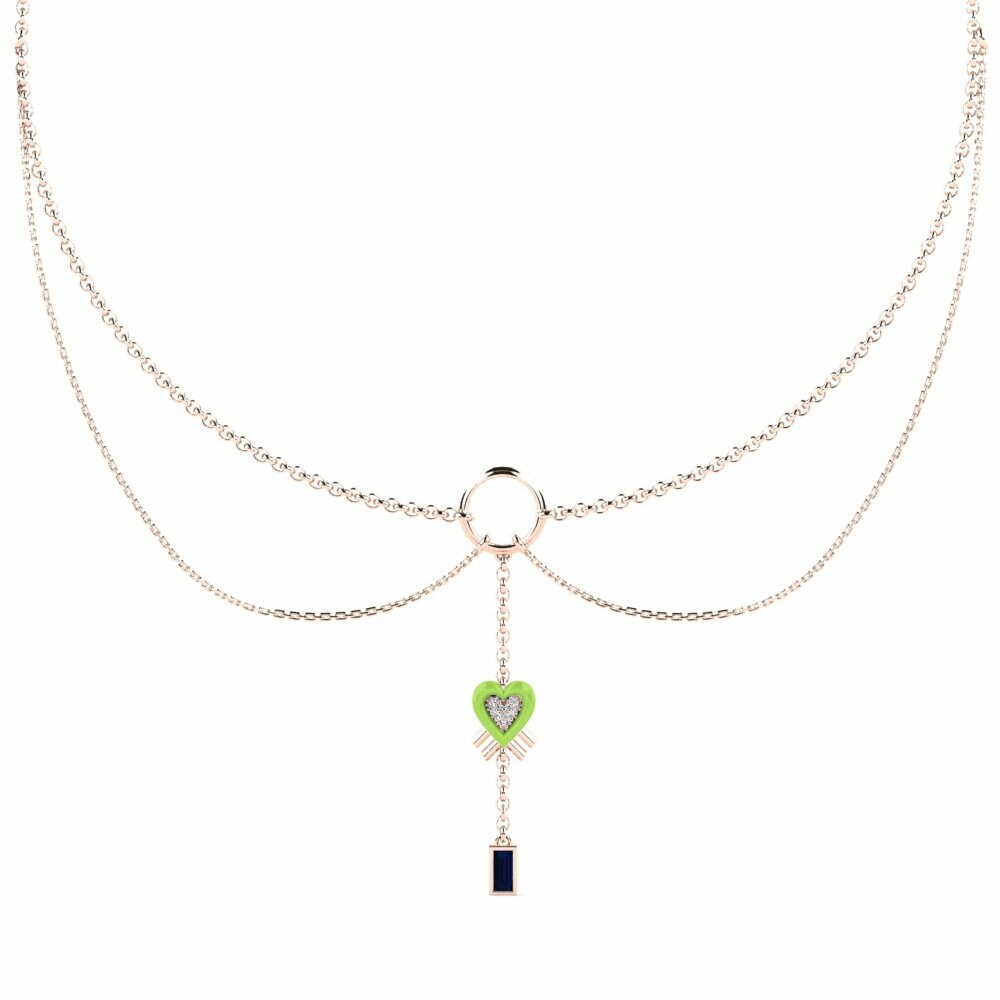 Vàng Hồng 18K Đá Sapphire Dây chuyền choker nữ Exagerer
