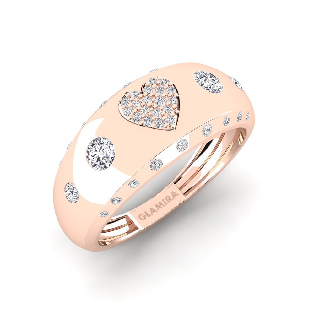 Heart Rings Karlek 585 Rose Gold Diamond