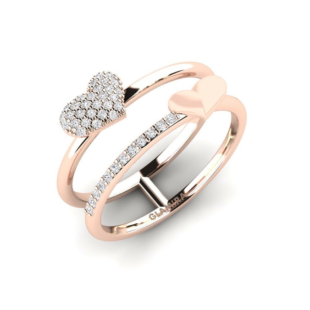 Heart LOVE / LUV / VERB COLLECTION GLAMIRA Ring Kokhannya 585 Rose Gold White Sapphire