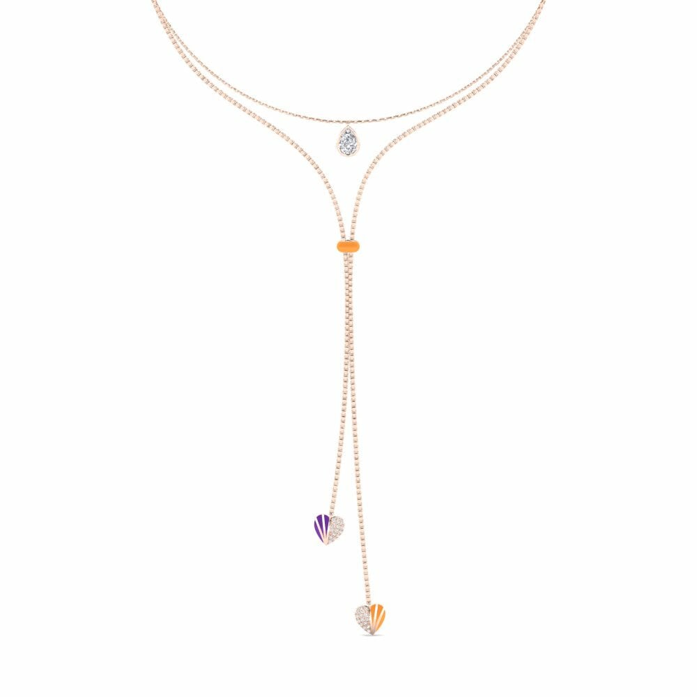 Vàng Hồng 18K Kim Cương Nhân Tạo Dây chuyền choker nữ Marilages