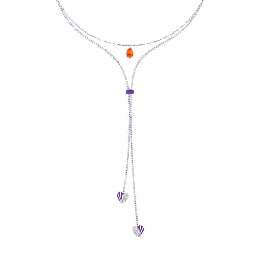 Orange Sapphire Women's Choker Necklace Marilages