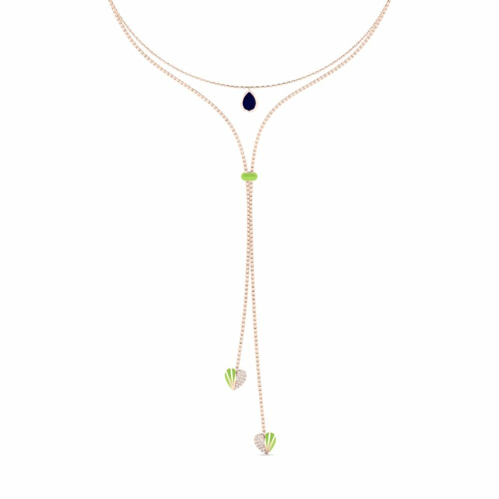 Vàng Hồng 18K Đá Sapphire Dây chuyền choker nữ Marilages