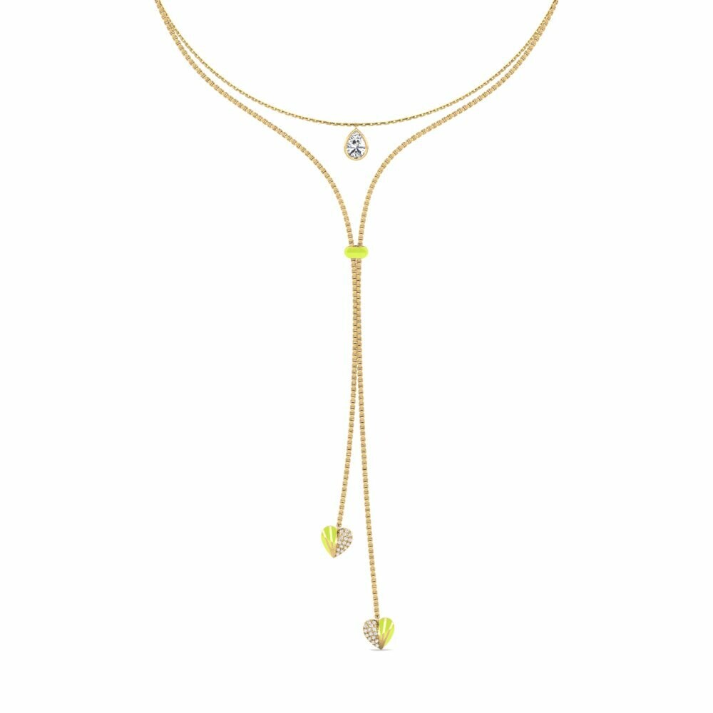 Vàng 9K Đá Zircon Trắng Dây chuyền choker nữ Marilages