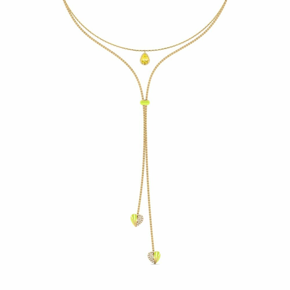 Vàng 9K Đá Sapphire Vàng Dây chuyền choker nữ Marilages