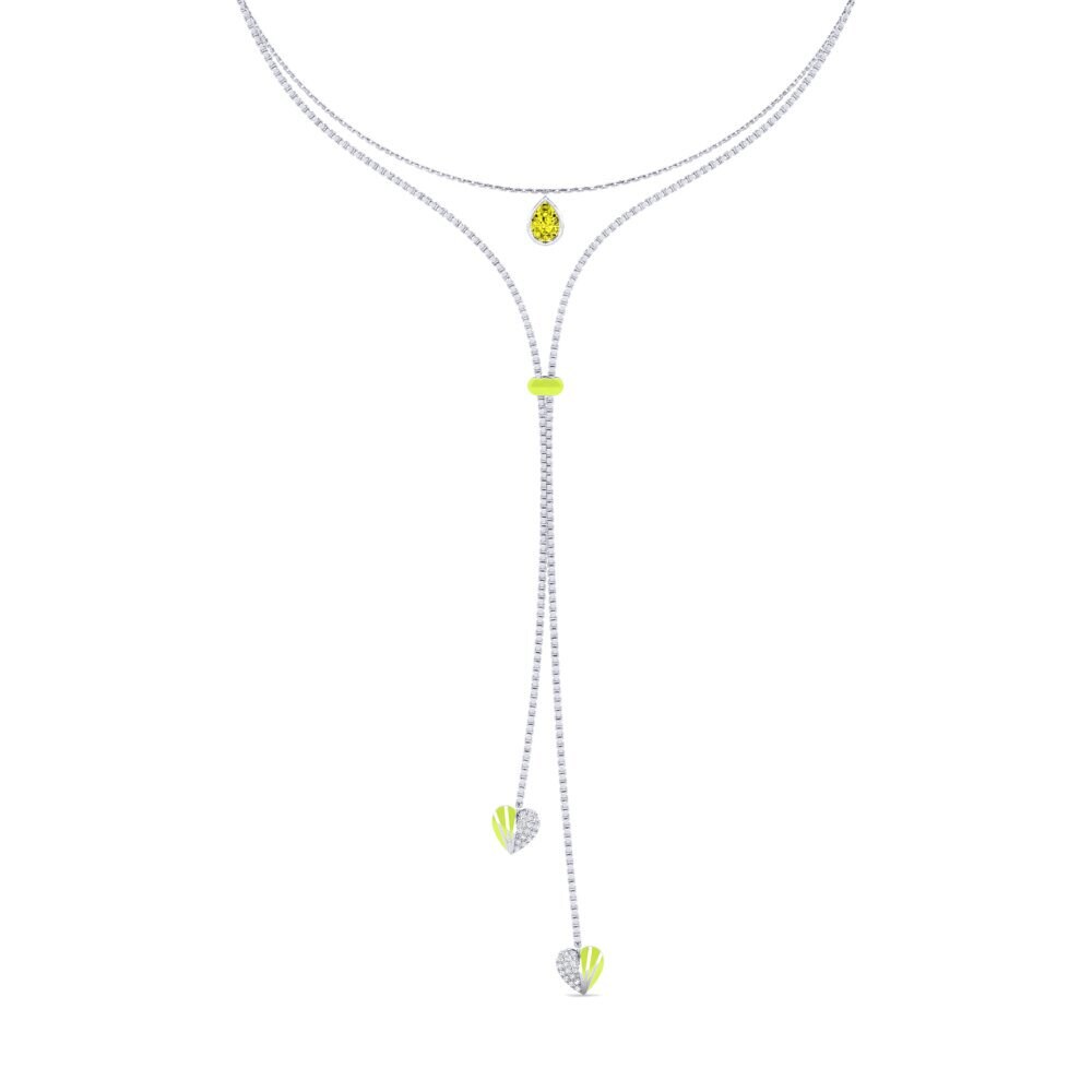 Diamante Amarillo Collar Gargantilla de Mujer Marilages