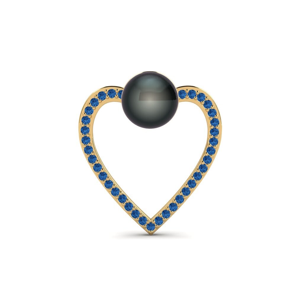 Gelbgold 375 Dunkelblauer Zirkonia Damen ohrring Misto B
