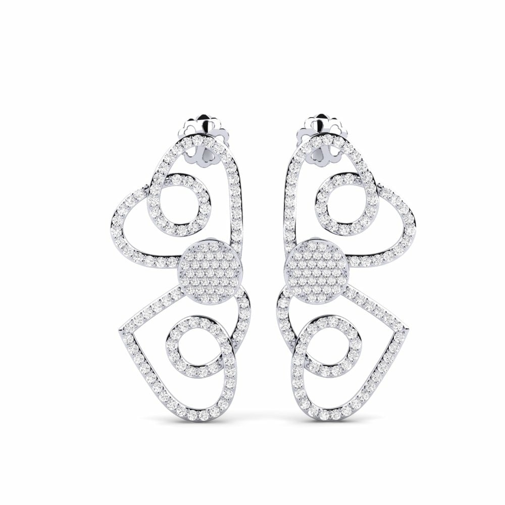 Drops & Dangle LOVE / LUV / VERB COLLECTION GLAMIRA Earring Vneba 585 White Gold White Sapphire