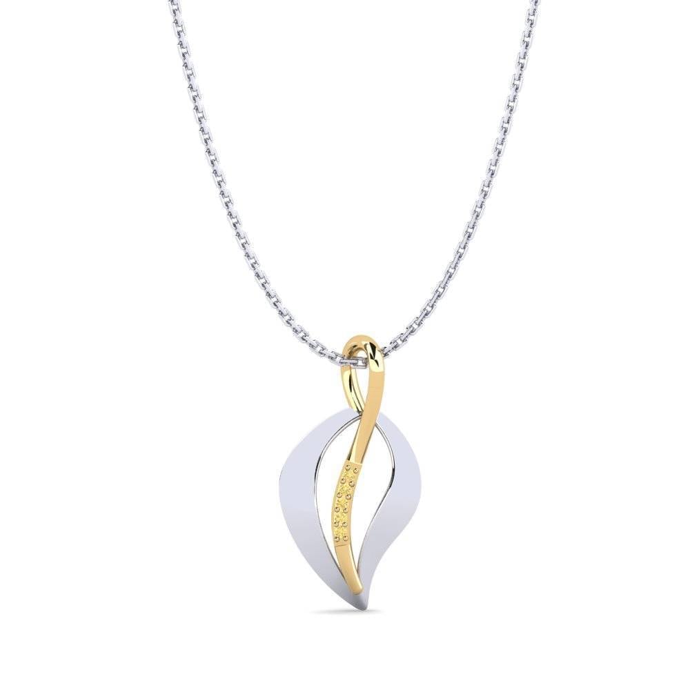 Vàng Trắng-Vàng 18K Kim Cương Vàng Mặt dây chuyền nữ Aceline