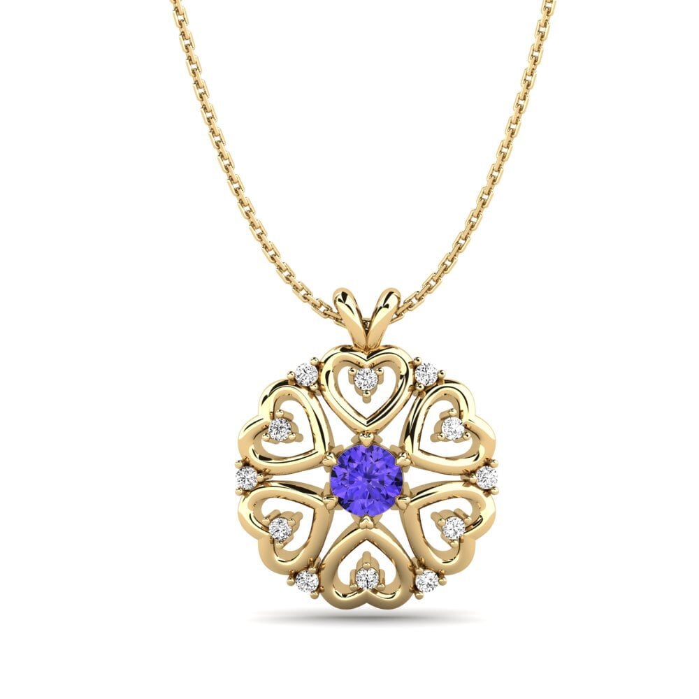 Gelbgold 585 Tansanit Damen anhänger Naxos