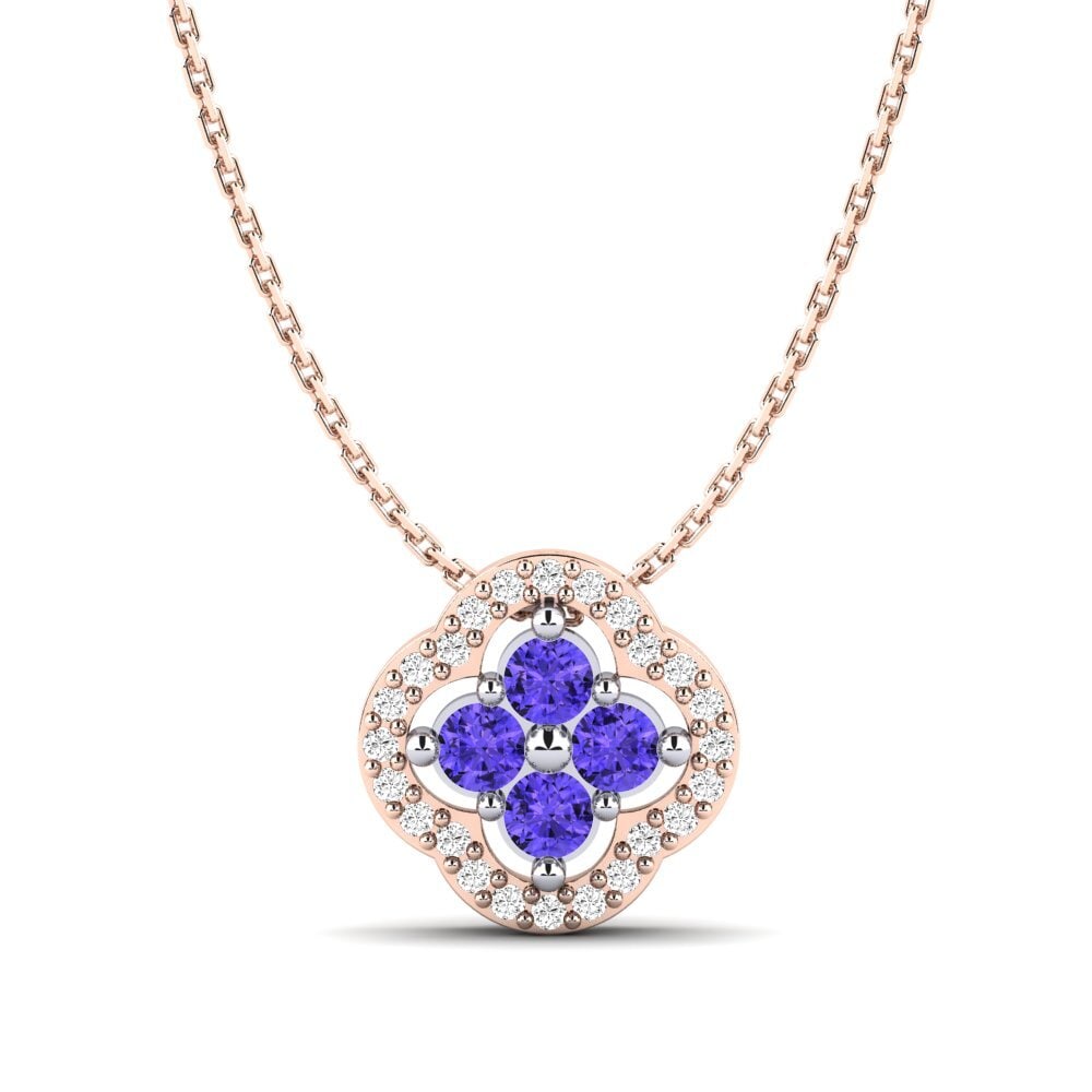 9k Oro Rosa & Blanco Tanzanita Colgante de Mujer Nias