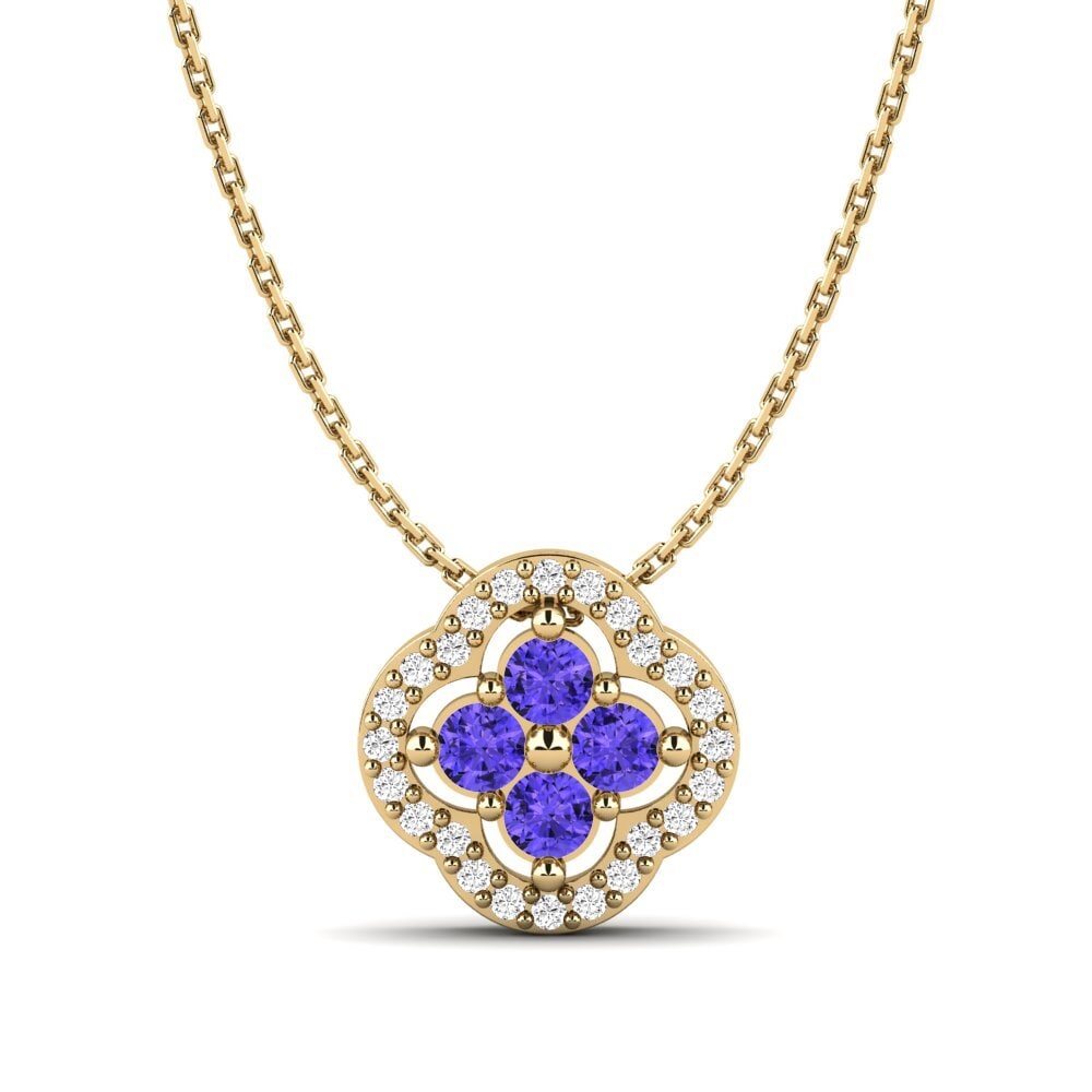 Gelbgold 585 Tansanit Damen anhänger Nias