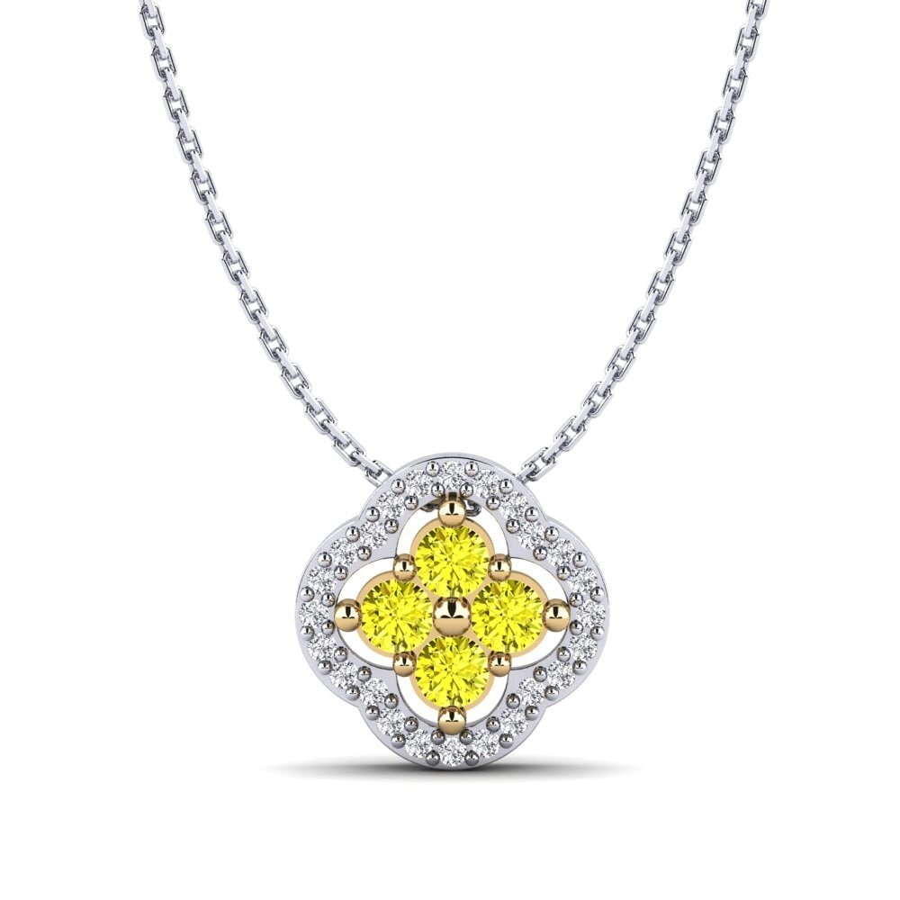 Vàng Trắng-Vàng 18K Kim Cương Vàng Mặt dây chuyền nữ Nias