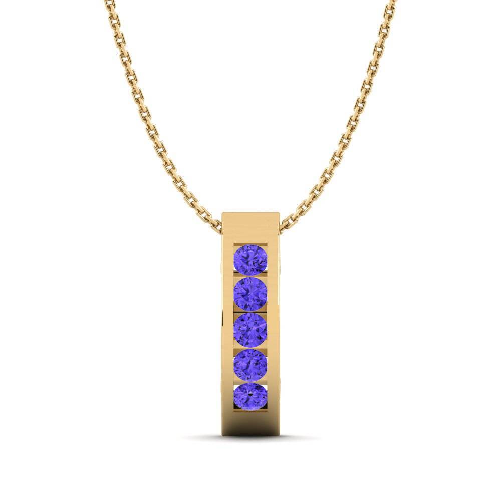 Gelbgold 585 Tansanit Damen anhänger Okinova