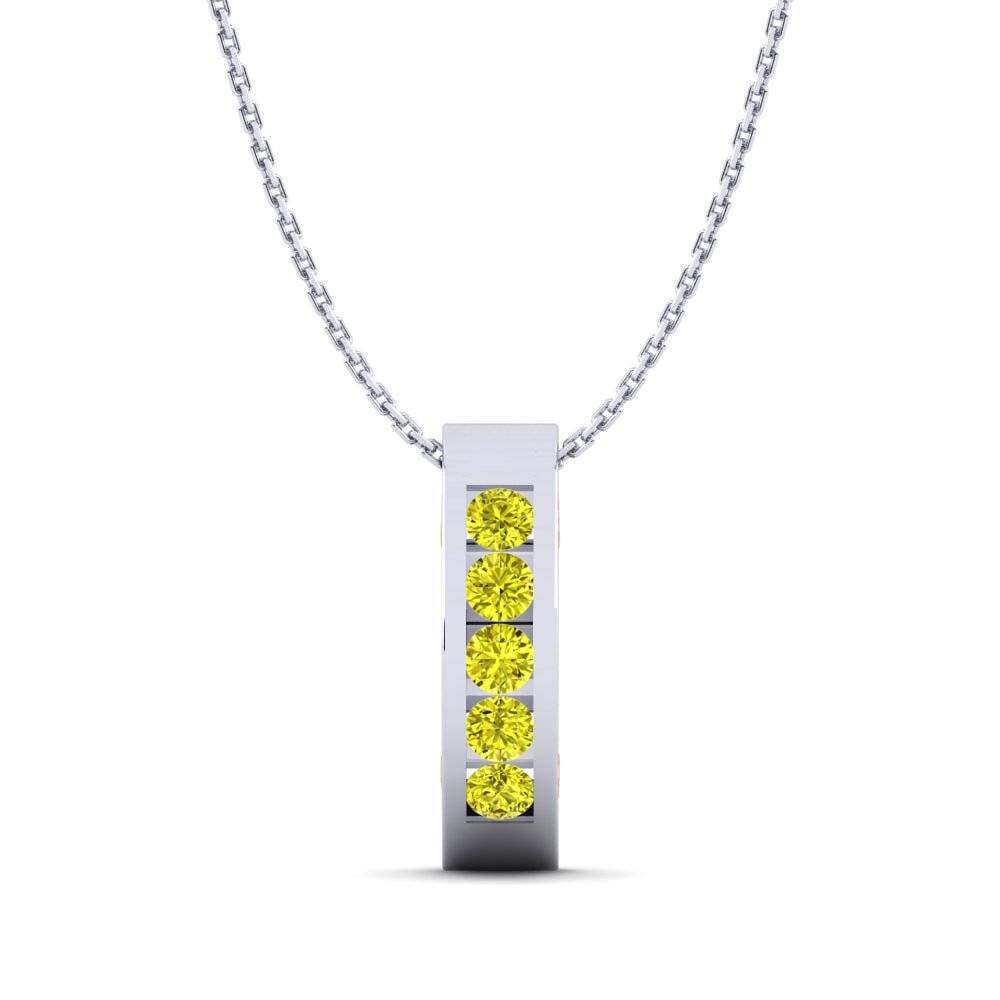 Vàng Trắng-Vàng 18K Kim Cương Vàng Mặt dây chuyền nữ Okinova