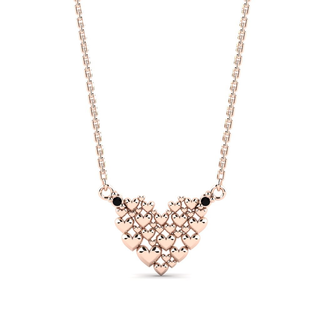14ct Rose Gold Black Sapphire Women's Necklace Sipura