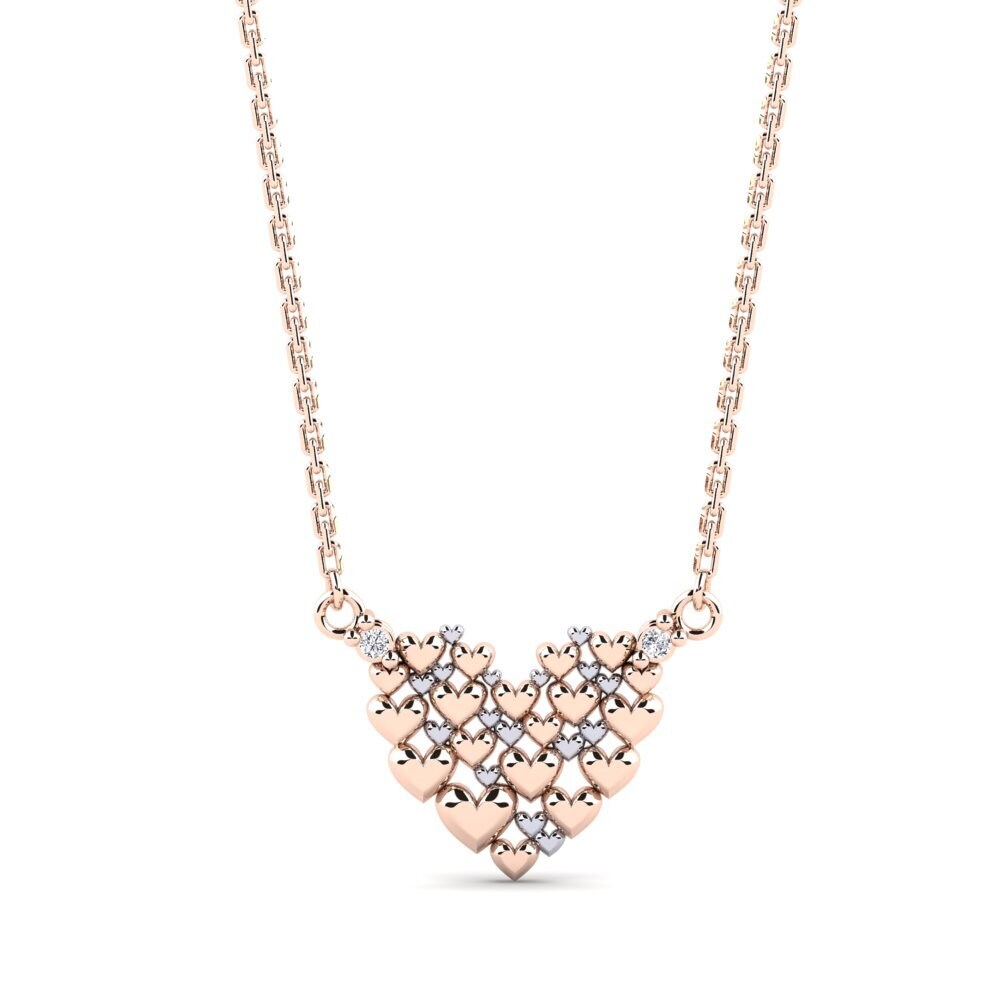 9k Oro Rosa & Blanco Diamante Collar de Mujer Sipura