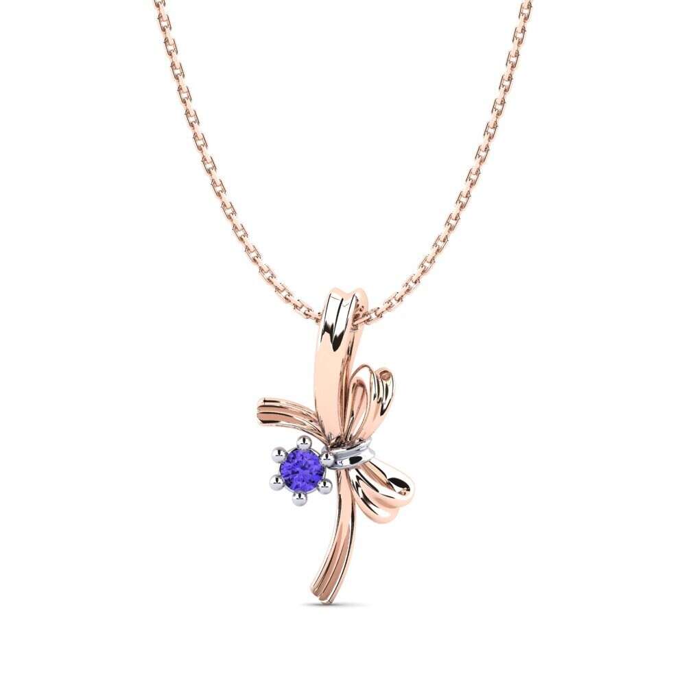 9k Oro Rosa & Blanco Tanzanita Colgante de Mujer Sumatra