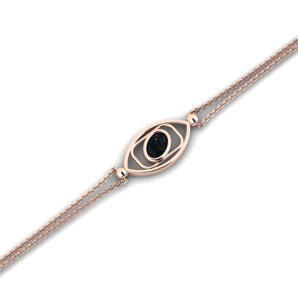 9ct Rose Gold Black Opal Women's Bracelet Aboard