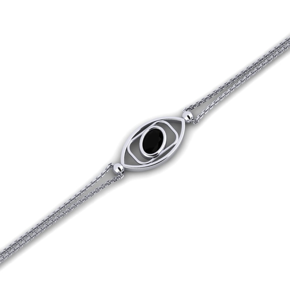 Oval Black Diamond Women's Bracelet Aboard