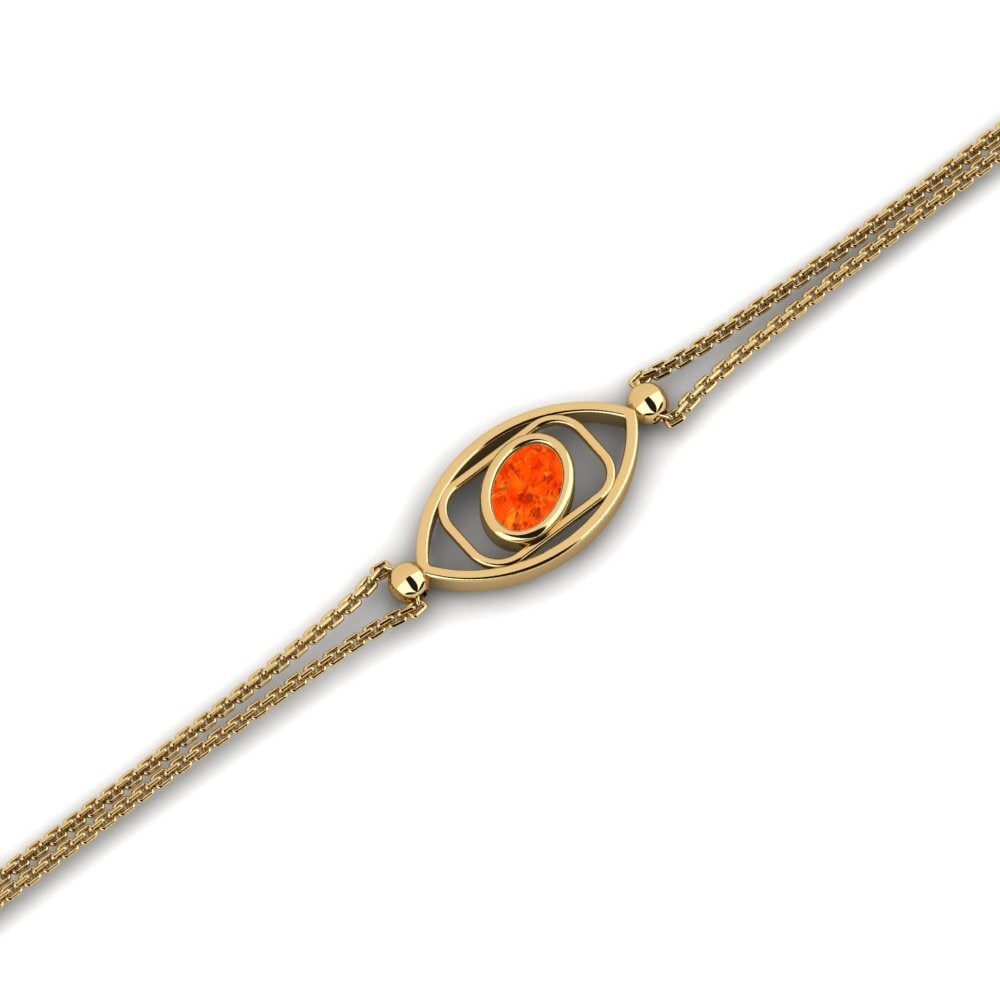 14k Oro Amarillo Ópalo Fuego Pulsera de Mujer Aboard