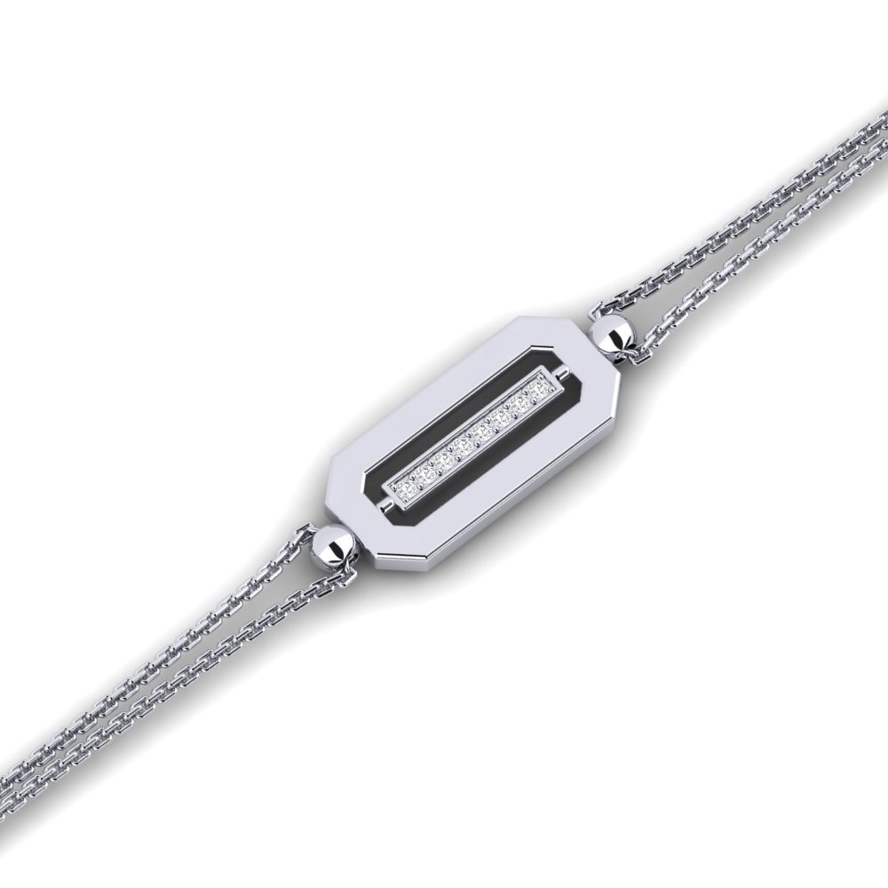 950 Platinum White sapphire Women's Bracelet Ashlar