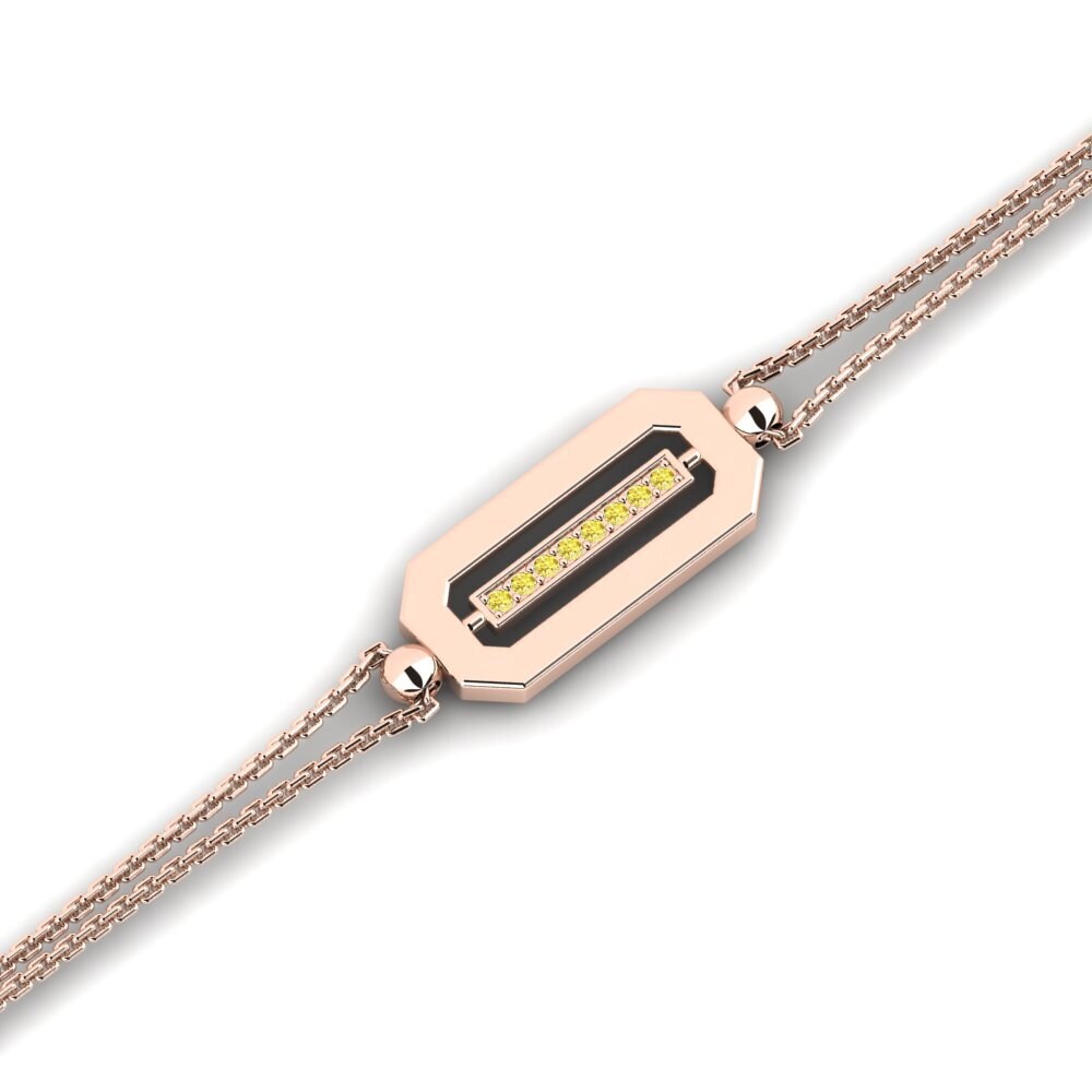 9ct Rose Gold Yellow Sapphire Women's Bracelet Ashlar