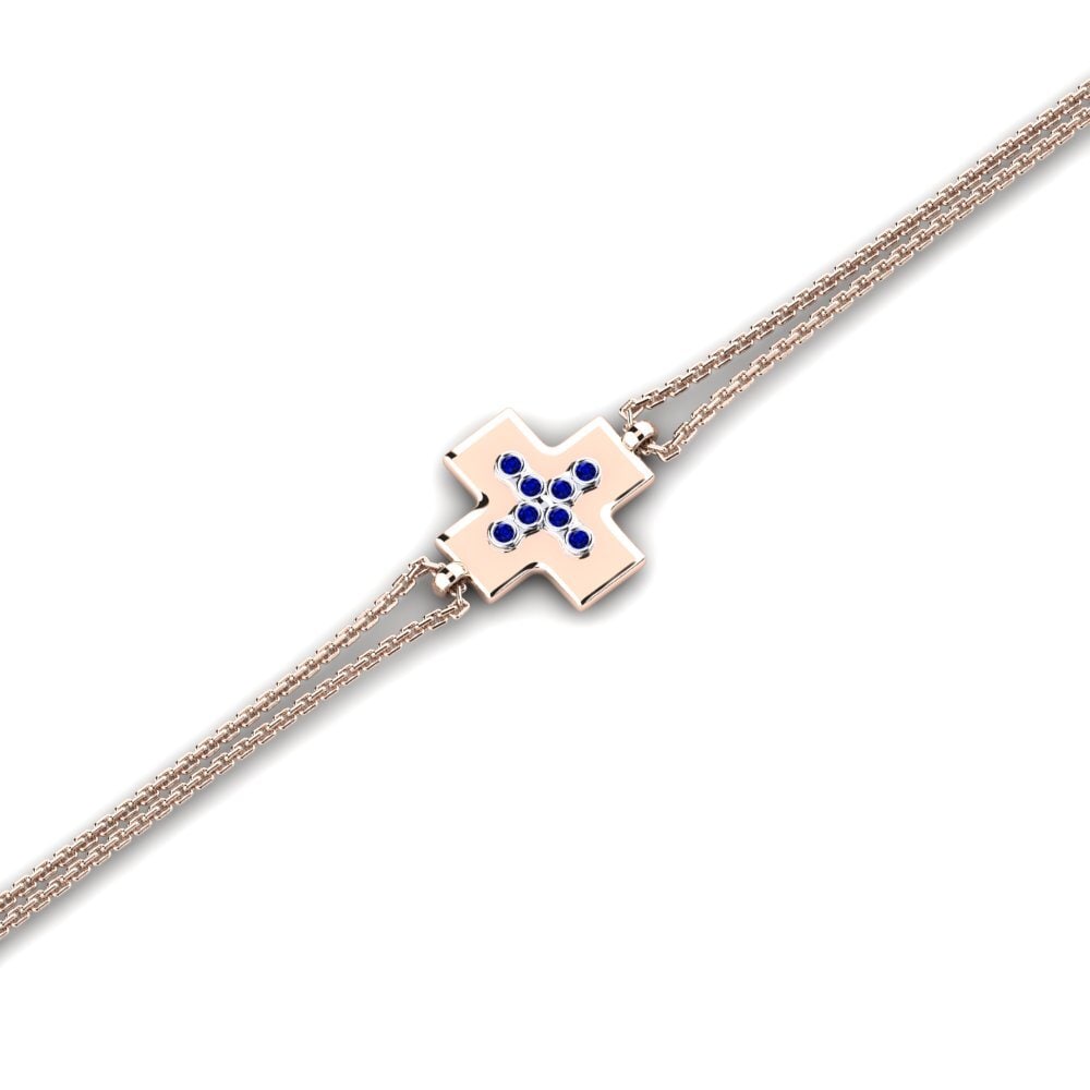 9ct Rose & White Gold Sapphire Women's Bracelet Ecrema