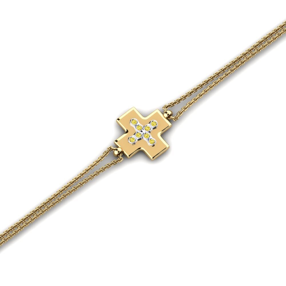9ct Yellow & White Gold Yellow Sapphire Women's Bracelet Ecrema