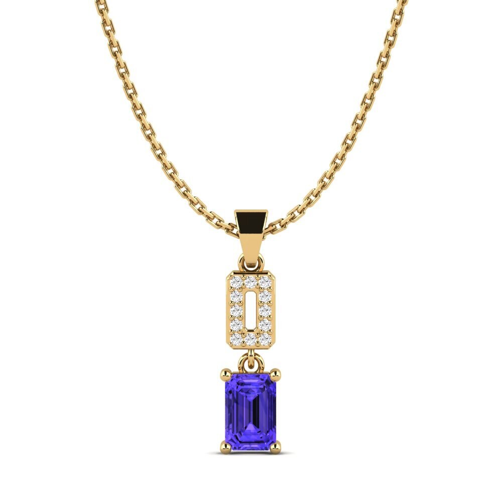 Kiểu Cắt Emerald Đá Tanzanite Mặt dây chuyền nữ Aizenay