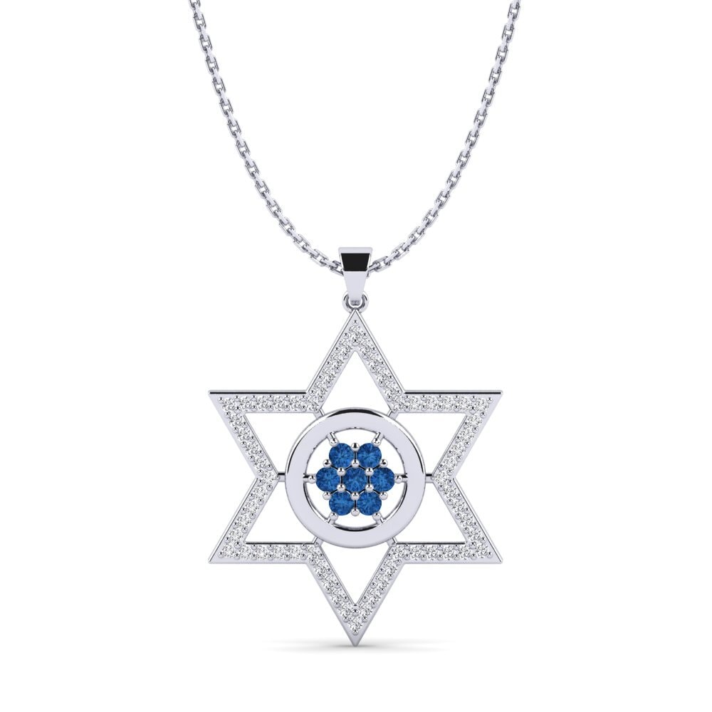 Zircônia azul escuro Pingente Feminino Amancy