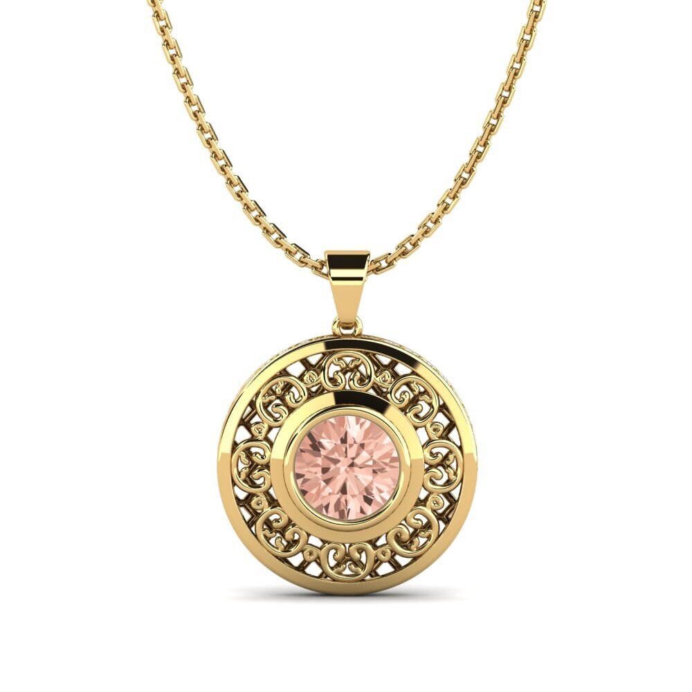 18k Oro Amarillo Morganita Colgante de Mujer Ashlyes