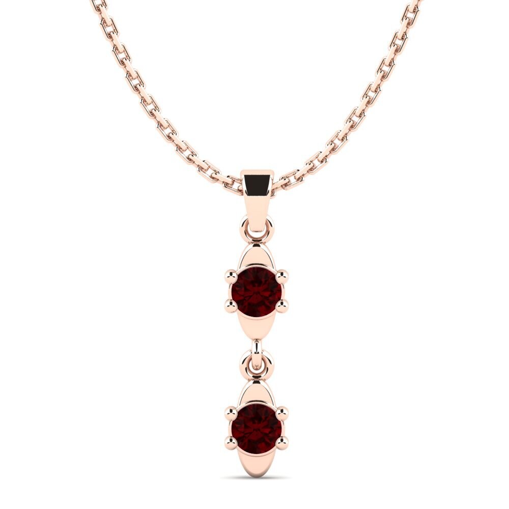 14k Oro Rosa Granate Colgante de Mujer Birkho