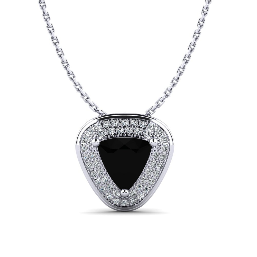 Trillion Black Sapphire Women's Pendant Bleueti