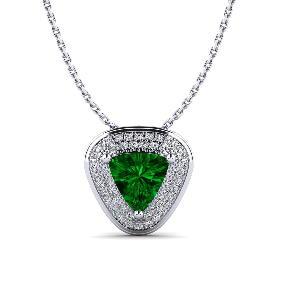 Trillion Green Zirconia Pendant Bleueti