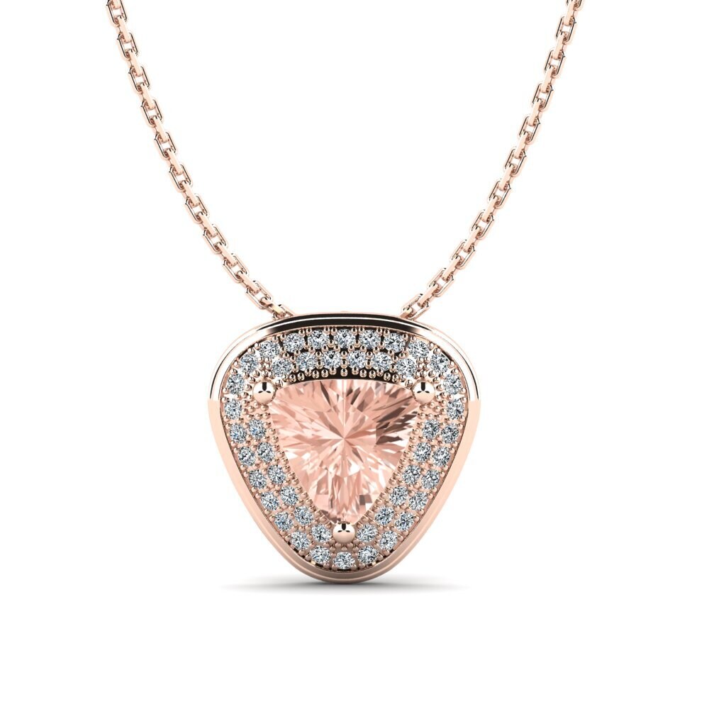 Pendentif Triangle En Or Blanc 18 Carats Avec 2 Pierres Bleues Et 1 Diamant - Marque Morabito - Occasion