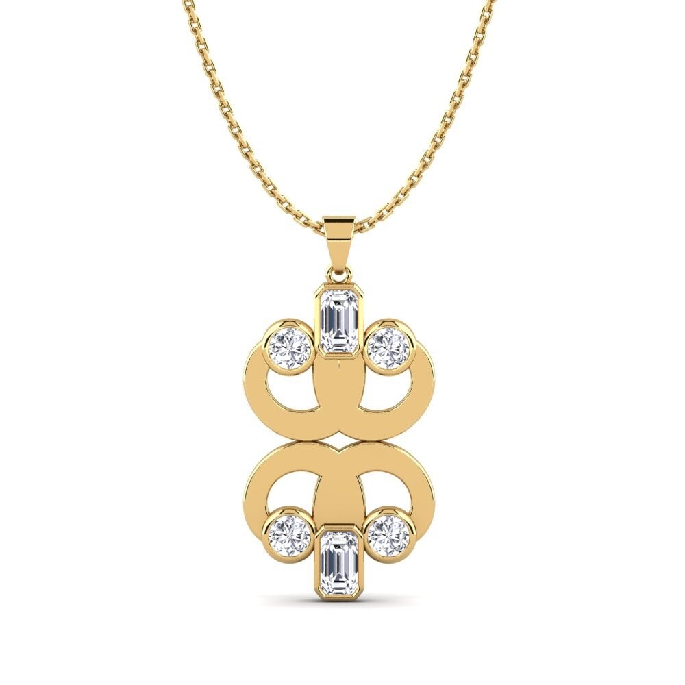 Collier Vintage Pendentif émeraude Verre Strass - Chaîne Dorée 66cm, Coupe Givre