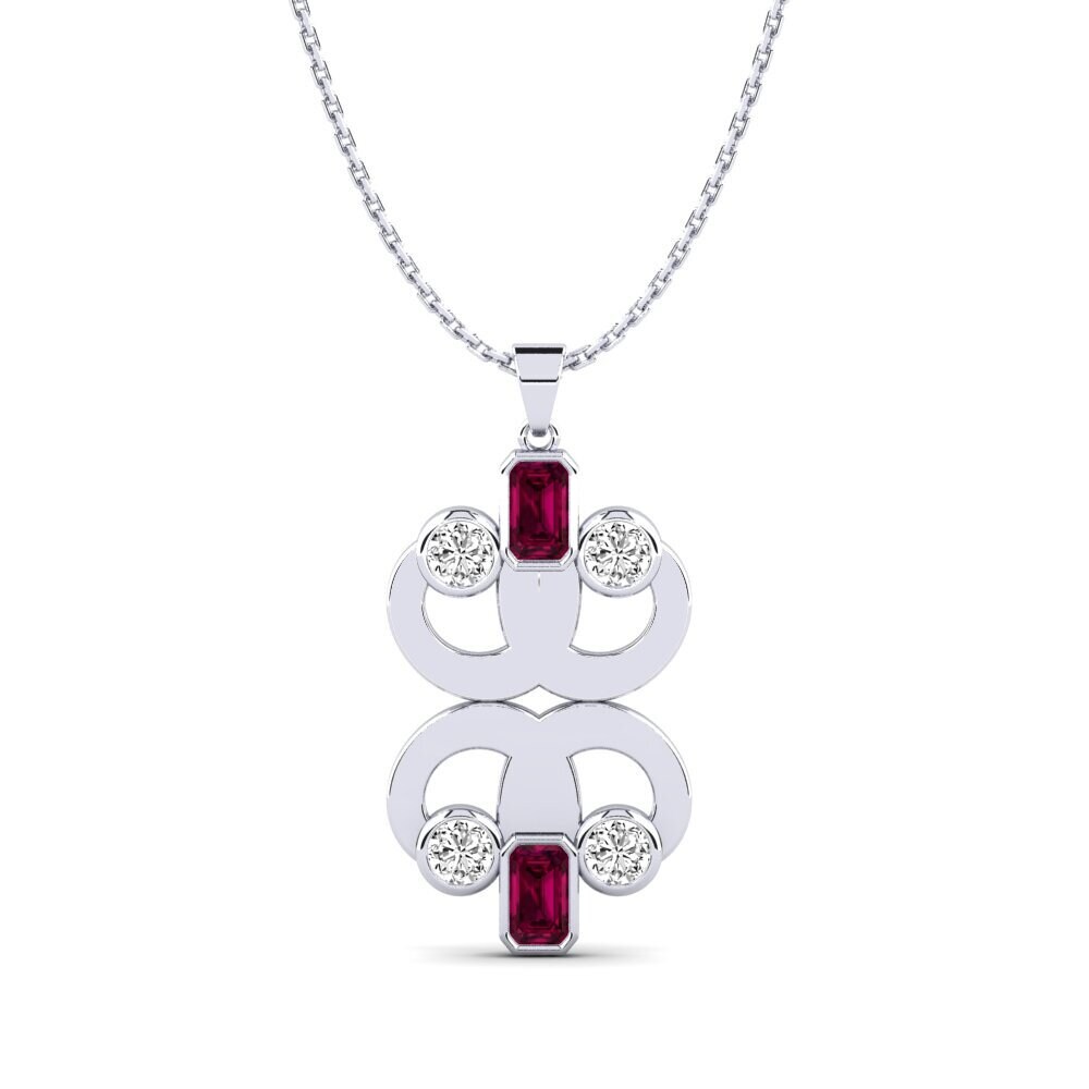 Emerald Cut Rhodolite Garnet Pendant Coxae