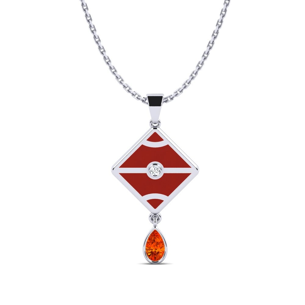 Orange Sapphire Women's Pendant Crouch