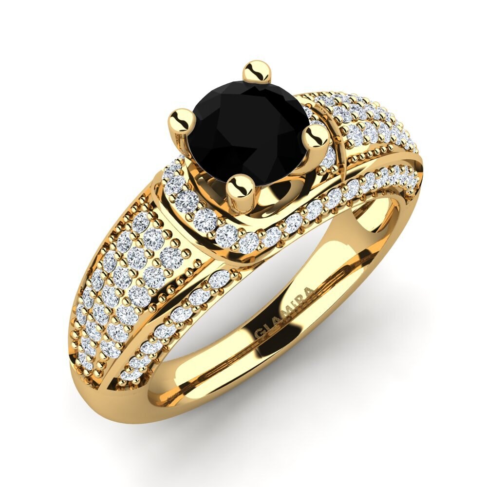 Black Sapphire Engagement Ring Anica