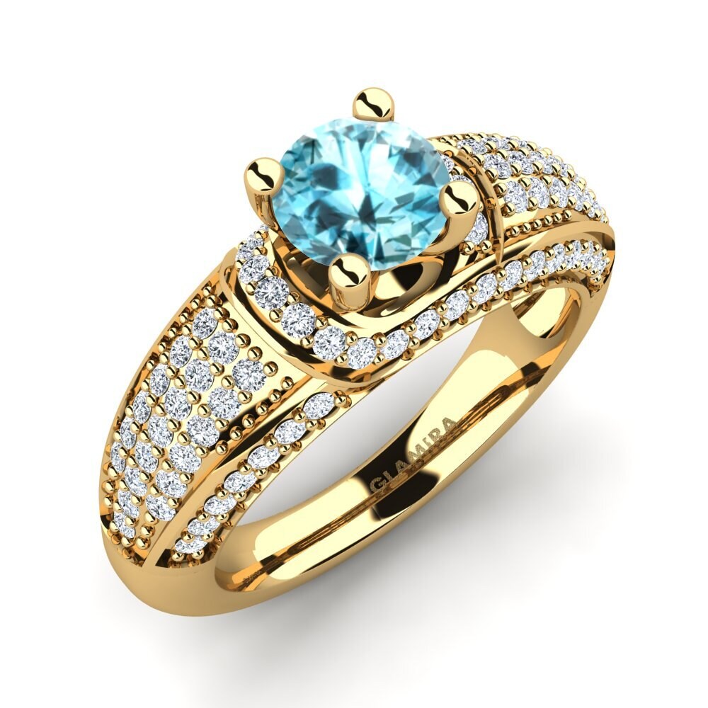 Blue Zircon Engagement Ring Anica