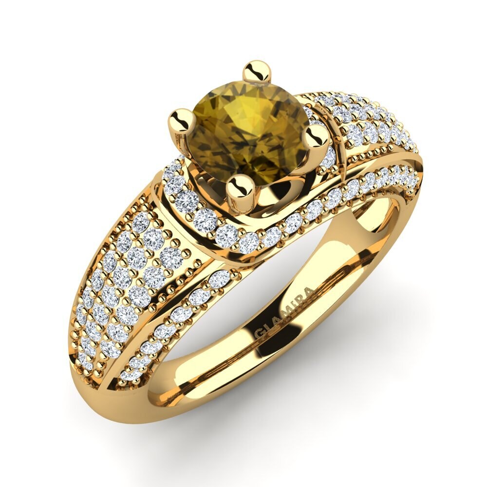 Brown Zircon Engagement Ring Anica