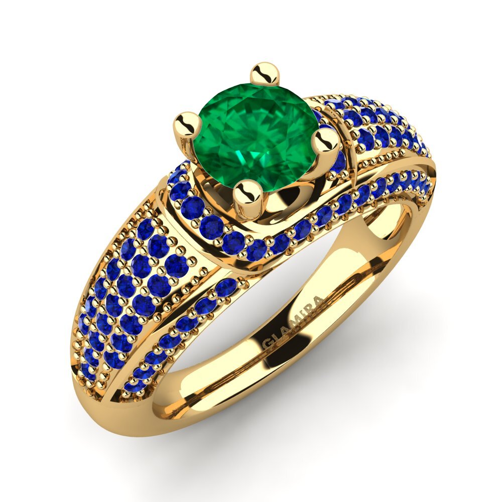 Esmeralda (creada en laboratorio) Anillo de compromiso Anica