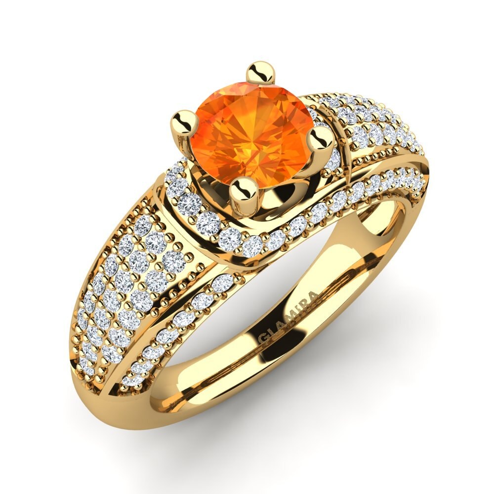 Orange Sapphire Engagement Ring Anica