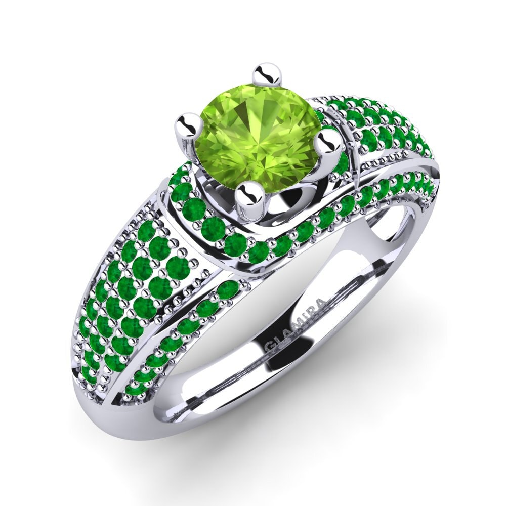 White Silver Engagement Ring Anica