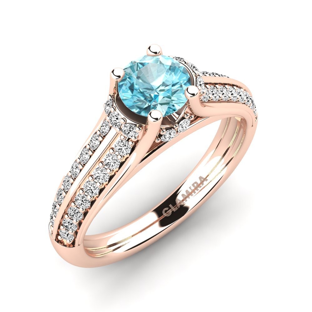 Blue Zircon Engagement Ring Eleta