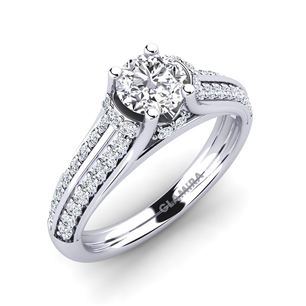 White Silver Engagement Ring Eleta