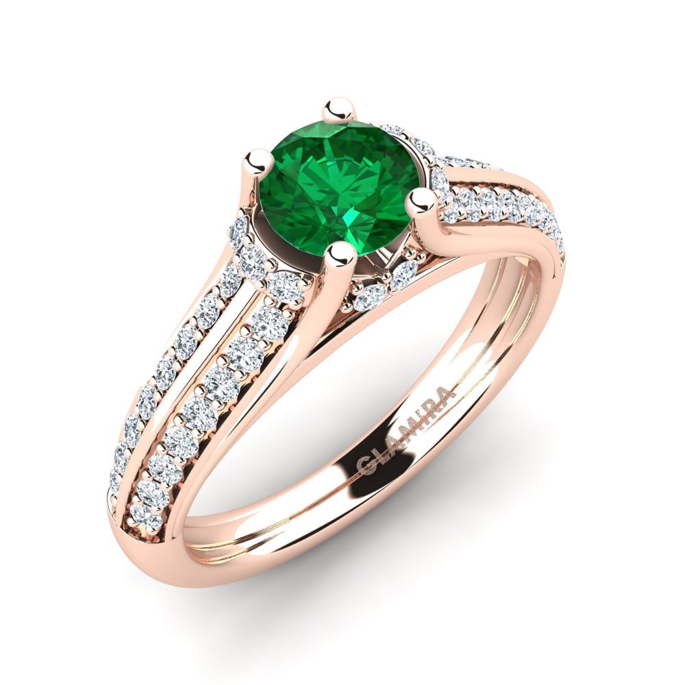 Emerald (Lab Created) Engagement Ring Eleta