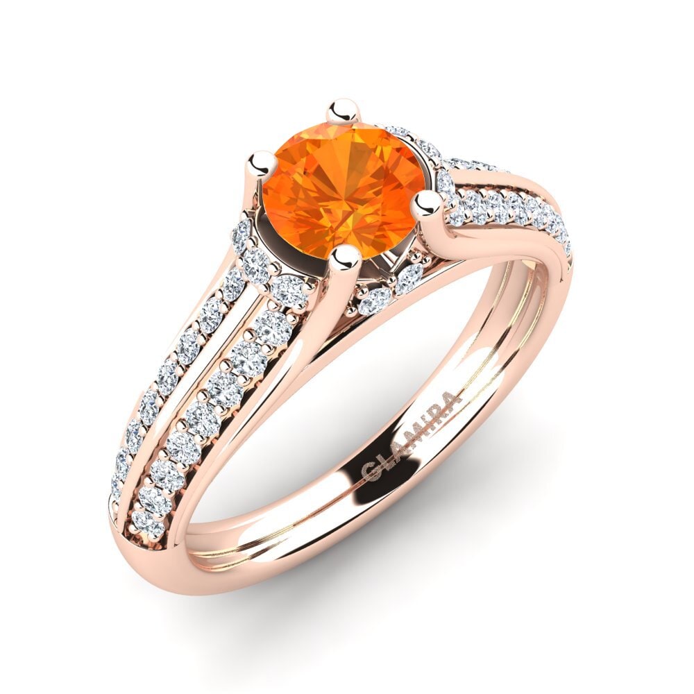 Orange Sapphire Engagement Ring Eleta
